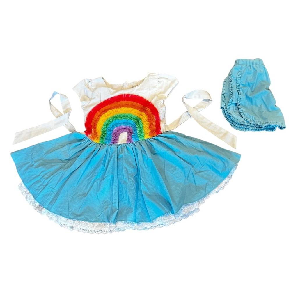 Girl August Rainbow Dress sz 8